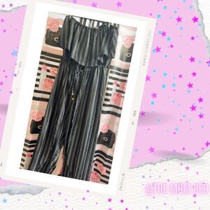 STRIPED STRAPLESS ROMPER